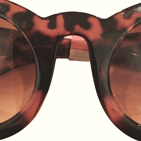 ROUND Cat Eye Leopard Print Frames Oversized Brown Sunglasses - Picture 14 of 16